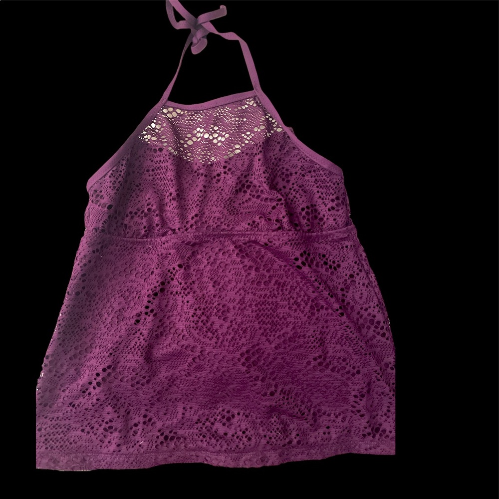 Mossimo Supply Co. Magenta Crochet Halter Swim Coverup